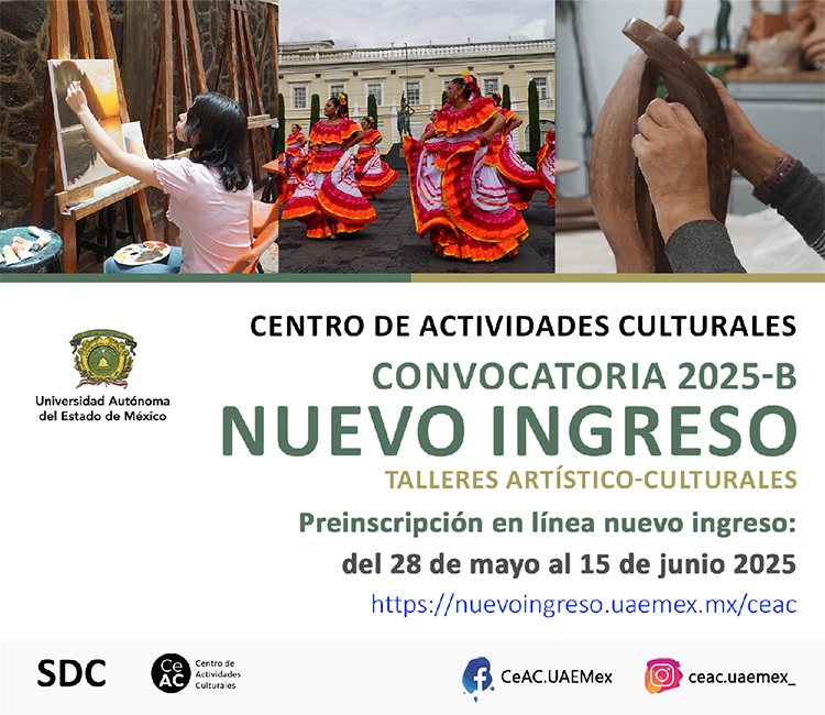Conocatoria 2025-B  Nuevo ingreso Talleres Artístico - Culturales