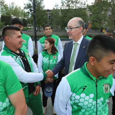 Honramos los símbolos que nos unen como mexicanos, arriamiento de bandera acompañado de integrantes del Gabinete Universitario 26/oct/23